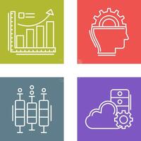 Growth Chart and Machine Learning Icon vector