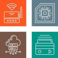 Wifi Router and Chip Icon vector