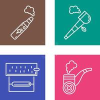 Electronic Cigarette and Pipe Of Peace Icon vector