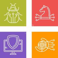 Bug and Trojan Icon vector