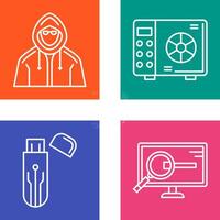 Safe Box and Hacker Icon vector
