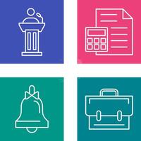 Podium and CalculatorSnack and Money Icon vector