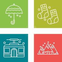 Umbrella and Winter Socks Icon vector