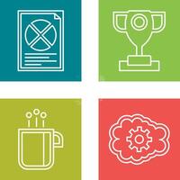 Pie Chart and Trophy Icon vector