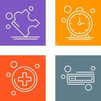 Puzzle and Stop Watch Icon vector