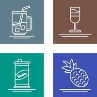 Iced Tea and Rainbow Drink Icon vector