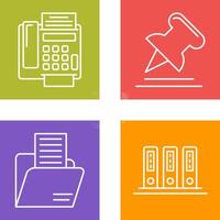 Fax Machine and Pin Icon vector
