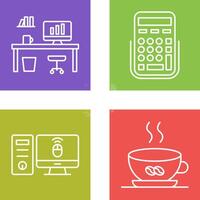 Office Desk and Calculator Icon vector