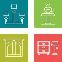 Lamp and Coffee Table Icon vector