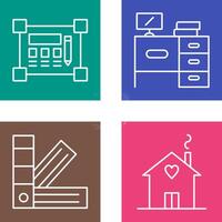 Blueprint and Desk Icon vector