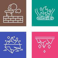 Chimney and Bonfire Icon vector