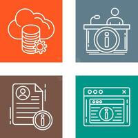 cloud data and information desk Icon vector