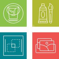 paint bucket and oil paint Icon vector