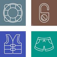 Life Preserver and Do Not Disturb Icon vector