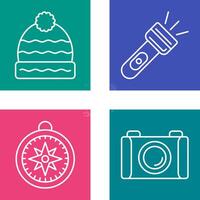 Winter Hat and Flash Light Icon vector