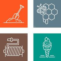 Digging and Honeycomb Icon vector