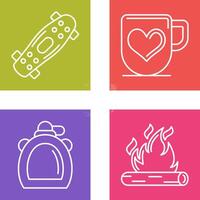 Skateboard and Mug Icon vector