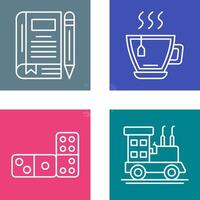 Tea and Diary Icon vector