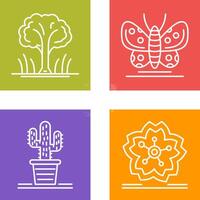 Tree and Butterfly Icon vector