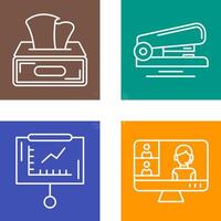 Tissue Box and Stapler Icon vector