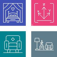 Bed and Axis Icon vector