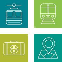 Cable car and Train Icon vector