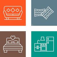 Sofa and Cushions Icon vector