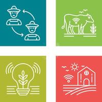 Connect and Cattle Icon vector