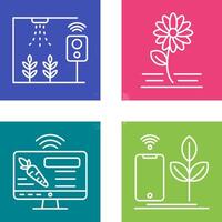 Smart Farm and Flowers Icon vector