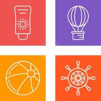 Sun Cream and Hot Air Balloon Icon vector