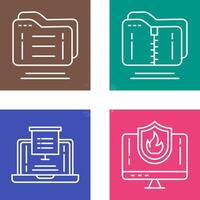 Folder and Compressed Icon vector