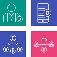 User and Bitcoin Mobile Icon vector