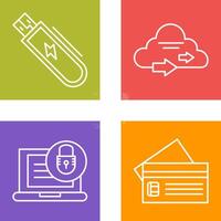 Usb and Cloud Icon vector