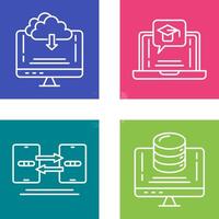 Download and E Learning Icon vector