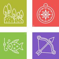 Forest and Compass Icon vector