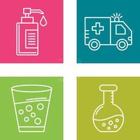 Hand Soap and Ambulance Icon vector