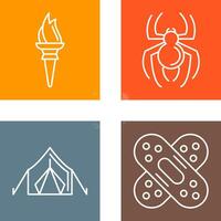 Torch and Spider Icon vector