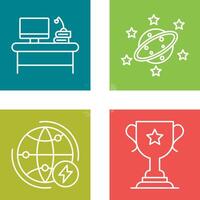 Desktop and Saturn Icon vector