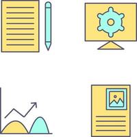 write feedback and computer settings Icon vector