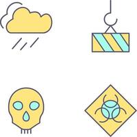 rain and heavy machinery Icon vector