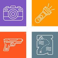 Camera and Flash Light Icon vector