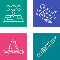 Sos and Fish Icon vector