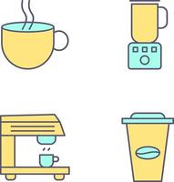 Hot Coffee and Coffee Blender Icon vector