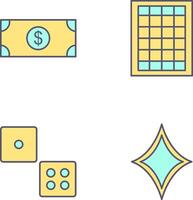 dollar bill and table of rates Icon vector