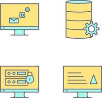 digital márketing y base de datos administración icono vector