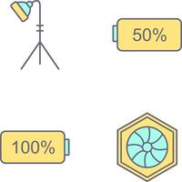 light stand and half battery Icon vector