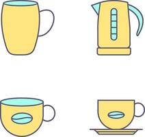 mug and kettle Icon vector