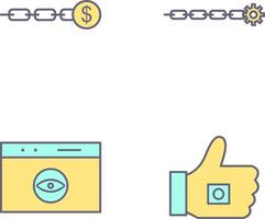 enlace ventas y enlace mejoramiento icono vector