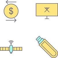 transaction and disconnected network Icon vector