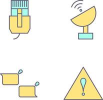 Internet cable y satélite icono vector